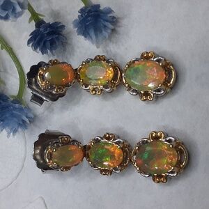 925 Genuine Ethiopian Opal Drop Earrings.
